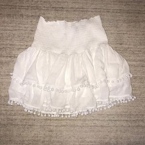 Aqua White Pom Pom Skirt